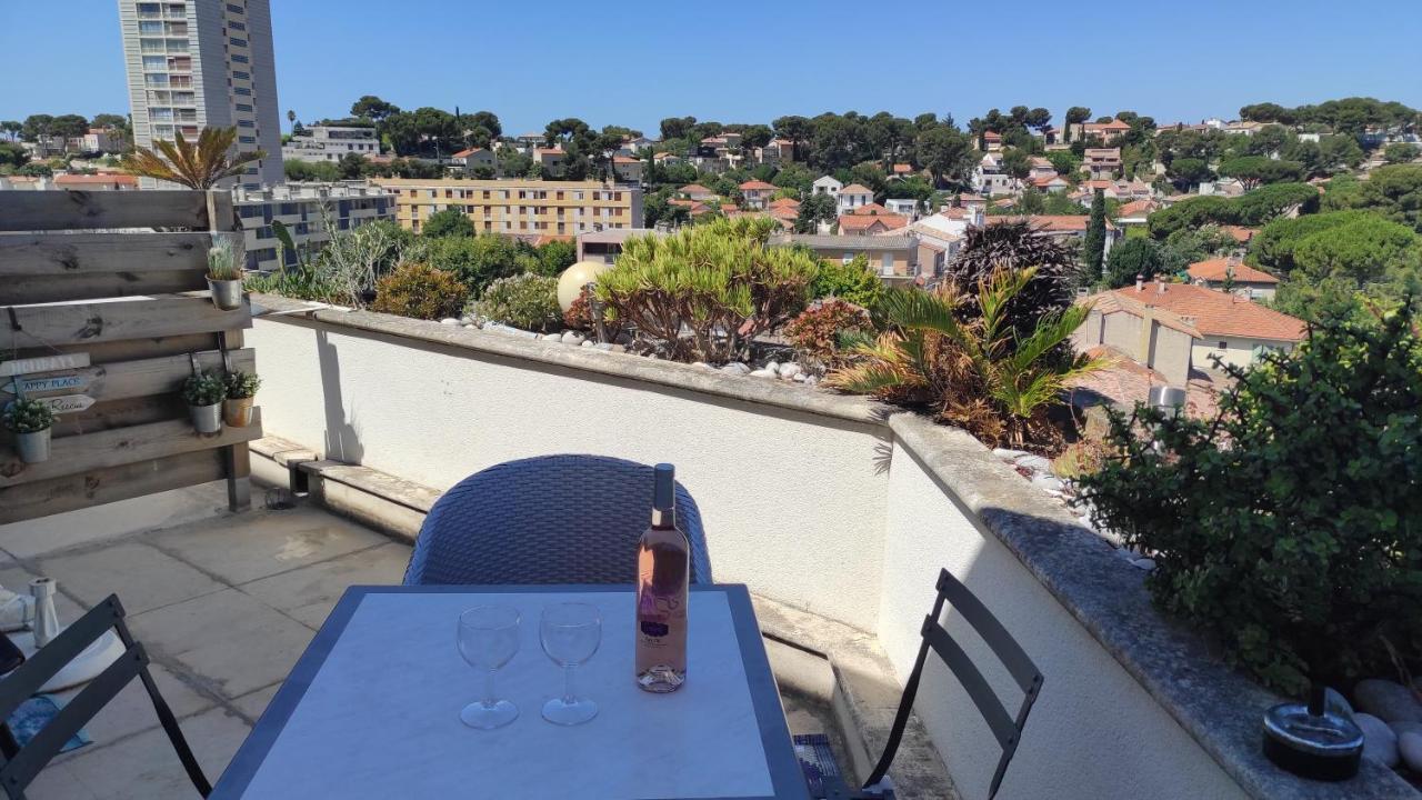 Grand Studio Terrasse De Standing, Pleine Vue Village Et Mer Carry-le-Rouet Exterior photo